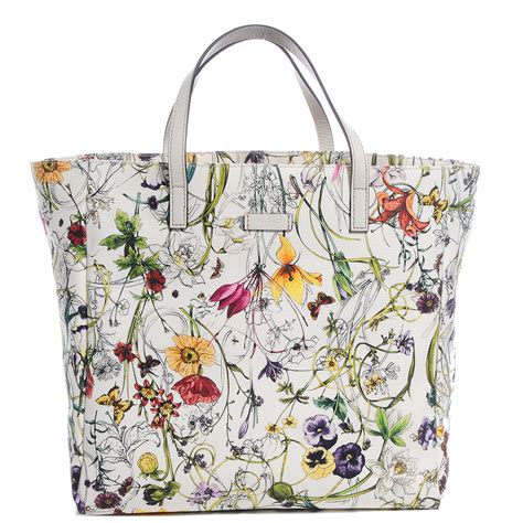 gucci tote floral print|gucci unisex tote.